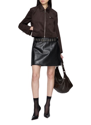 模特儿示范图 - 点击放大 - TONYWACK - 皮革迷你半身裙