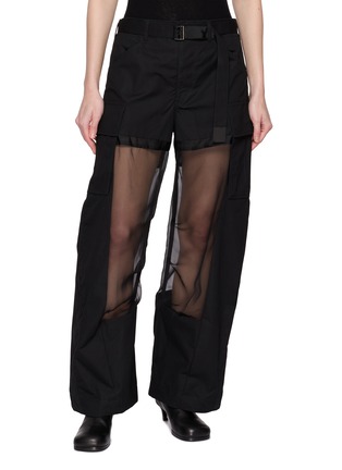 首图 - 点击放大 - SACAI - Sheer Panel Cotton Pants