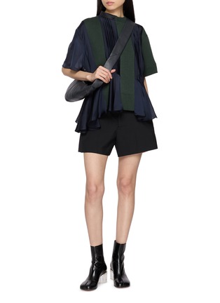 模特儿示范图 - 点击放大 - SACAI - Hybrid Knit Sweater