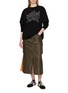 模特儿示范图 - 点击放大 - SACAI - Hybrid Cargo Midi Skirt