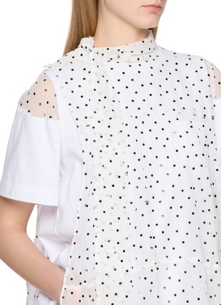  - SACAI - Polka Dot Sheer Panel T-Shirt