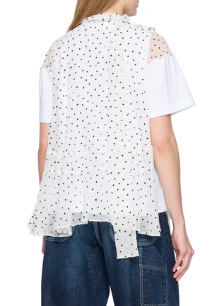 背面 - 点击放大 - SACAI - Polka Dot Sheer Panel T-Shirt