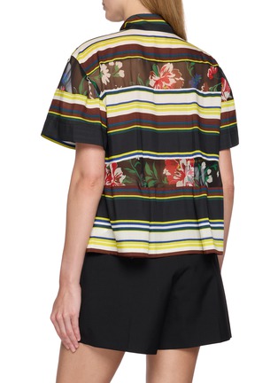 背面 - 点击放大 - SACAI - Floral Stripe Chest Pocket Shirt