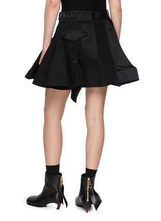 背面 - 点击放大 - SACAI - Hybrid Fabric Mix Flared Cotton Mini Skirt