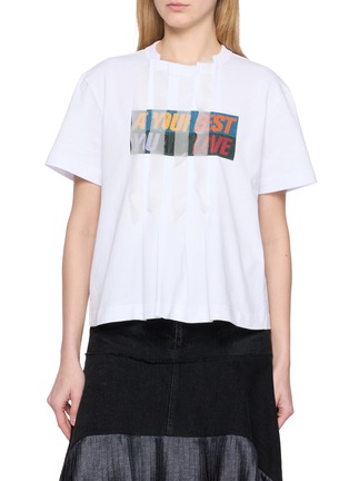 首图 - 点击放大 - SACAI - Layered Slogan Print T-Shirt