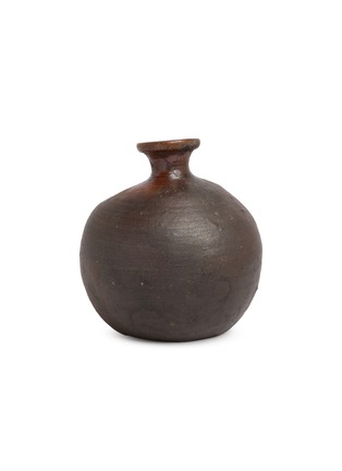 细节 –点击放大 - ROBERT YELLIN - Antique Old Bizen Dark Brown Large Flask