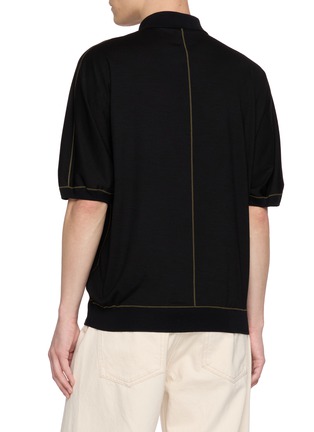 背面 - 点击放大 - GOOD PEOPLE GOOD STITCHING GOOD PRODUCT - Contrast Stitch Half Sleeve Knit Polo Shirt