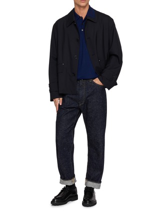 模特儿示范图 - 点击放大 - GOOD PEOPLE GOOD STITCHING GOOD PRODUCT - Contrast Stitch Knit Polo Shirt
