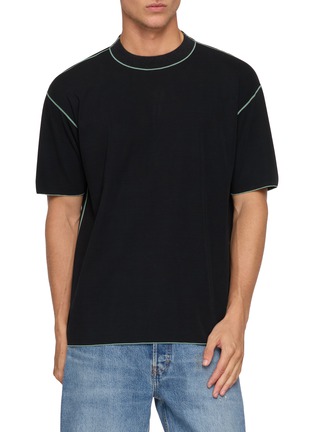首图 - 点击放大 - GOOD PEOPLE GOOD STITCHING GOOD PRODUCT - Frost Effect Contrast Stitch Cotton T-Shirt