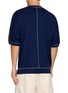 背面 - 点击放大 - GOOD PEOPLE GOOD STITCHING GOOD PRODUCT - Half Sleeve Contrast Stitch Crewneck Knit Top