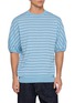 首图 - 点击放大 - GOOD PEOPLE GOOD STITCHING GOOD PRODUCT - Half Sleeve Striped Knit Top