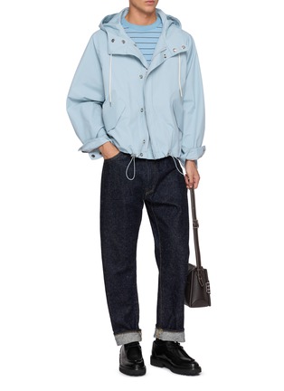 模特儿示范图 - 点击放大 - GOOD PEOPLE GOOD STITCHING GOOD PRODUCT - Half Sleeve Striped Knit Top