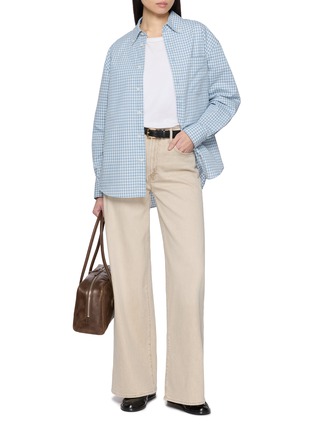 模特儿示范图 - 点击放大 - DUNST - 格纹纽扣纯棉衬衫