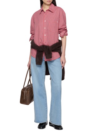 模特儿示范图 - 点击放大 - DUNST - 格纹纽扣纯棉衬衫