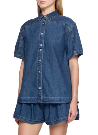 细节 - 点击放大 - FREE PEOPLE - Griselda Cotton Denim Shirt Shorts Set