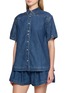 细节 - 点击放大 - FREE PEOPLE - Griselda Cotton Denim Shirt Shorts Set