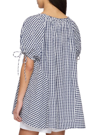 背面 - 点击放大 - FREE PEOPLE - Farley Gathered Tie Sleeve Gingham Cotton Tunic Top