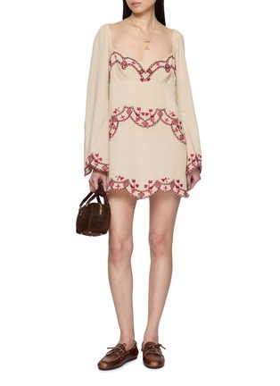 模特儿示范图 - 点击放大 - FREE PEOPLE - Bali Marlene Embroidered Cotton Mini Dress
