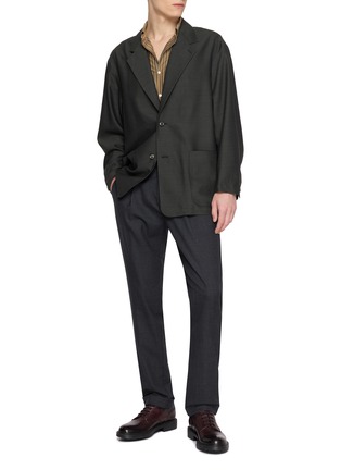 模特儿示范图 - 点击放大 - TECLOR - Euro Tailored Single Breasted Blazer