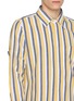  - THOM BROWNE - Striped Armband Detail Cotton Shirt