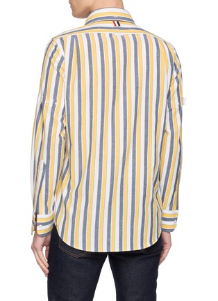 背面 - 点击放大 - THOM BROWNE - Striped Armband Detail Cotton Shirt