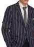  - THOM BROWNE - Single Breasted Distressed Striped Mogador Blazer