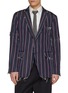 首图 - 点击放大 - THOM BROWNE - Single Breasted Distressed Striped Mogador Blazer
