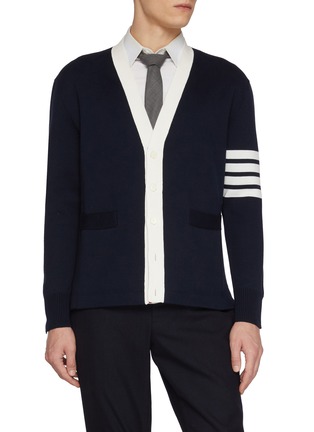首图 - 点击放大 - THOM BROWNE - Crest Intarsia 4 Bar Rugby Cardigan