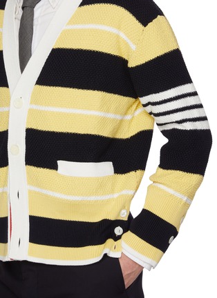 - THOM BROWNE - Horizontal Thick Stripe 4 Bar Cotton Cardigan