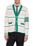 首图 - 点击放大 - THOM BROWNE - Horizontal Thick Stripe 4 Bar Cotton Cardigan