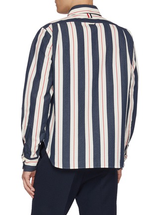 背面 - 点击放大 - THOM BROWNE - Striped Round Collar Seersucker Shirt