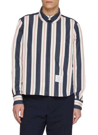 首图 - 点击放大 - THOM BROWNE - Striped Round Collar Seersucker Shirt