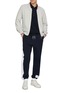 模特儿示范图 - 点击放大 - THOM BROWNE - RWB Tipped Cotton Piqué Bomber Jacket