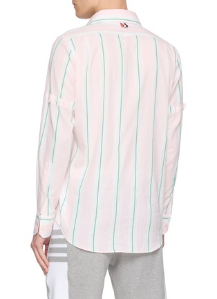 背面 - 点击放大 - THOM BROWNE - Striped Armband Detail Cotton Shirt