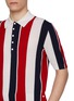  - THOM BROWNE - Short Sleeve Thick Stripe Fine Cashmere Polo Top