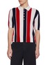 首图 - 点击放大 - THOM BROWNE - Short Sleeve Thick Stripe Fine Cashmere Polo Top