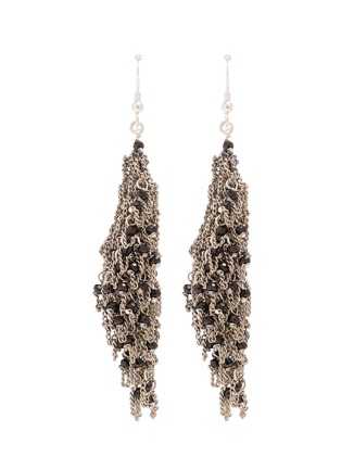 首图 - 点击放大 - MARC LE BIHAN ACCESSORIES - Bead Embellished Knitted Steel Chain Single Drop Earring