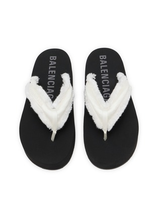 细节 - 点击放大 - BALENCIAGA - Flat Jet Lag Frayed Strap Satin Thongs