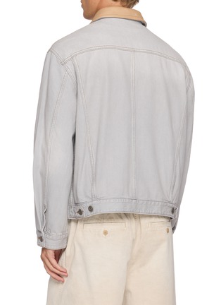 背面 - 点击放大 - SOLID HOMME - Leather Collar Cotton Denim Trucker Jacket