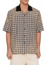 首图 - 点击放大 - SOLID HOMME - Short Sleeve Open Collar Chequered Shirt