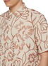  - TOGA VIRILIS - Short Sleeve Embroidered Floral Outline Cotton Linen Blend Shirt