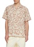首图 - 点击放大 - TOGA VIRILIS - Short Sleeve Embroidered Floral Outline Cotton Linen Blend Shirt