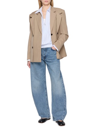 模特儿示范图 - 点击放大 - EENK - 重叠开襟西装外套