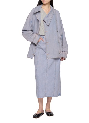 模特儿示范图 - 点击放大 - EENK - 拼接牛仔半身裙