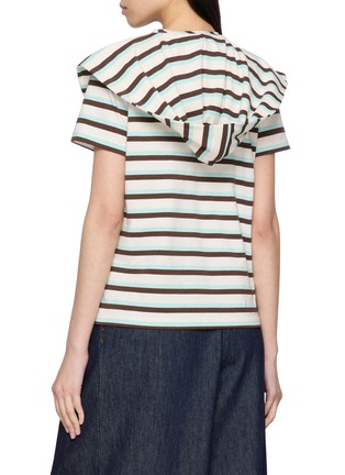 背面 - 点击放大 - EENK - 领饰条纹 T 恤