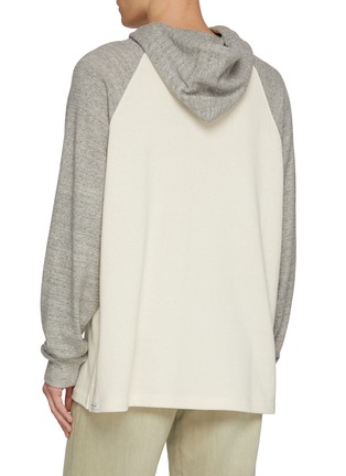 背面 - 点击放大 - WOOYOUNGMI - Long Sleeve Contrast Raglan Sleeves Cotton Hooded Top