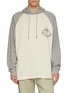 首图 - 点击放大 - WOOYOUNGMI - Long Sleeve Contrast Raglan Sleeves Cotton Hooded Top