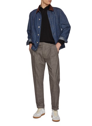 模特儿示范图 - 点击放大 - DREYDEN - Wool Silk Polo Shirt