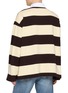 背面 - 点击放大 - BALENCIAGA - Long Sleeve Laurel Logo Striped Cotton Polo Shirt