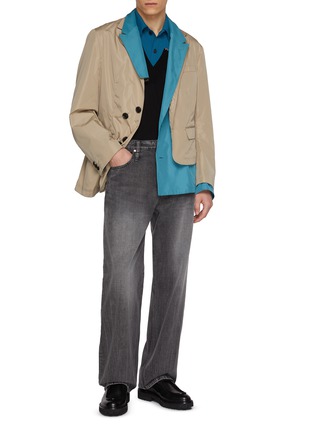 模特儿示范图 - 点击放大 - KOLOR - Asymmetrical Layered Panel Blazer Jacket